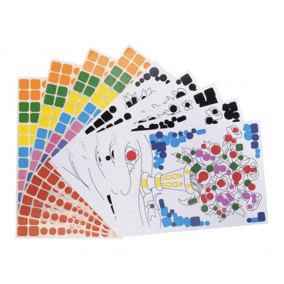 ATELIERS GOMMETTES 4 DESSINS+4PLANCHES BOUQUETS FLEURIS