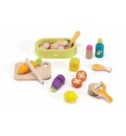 SET 25 PIECES EN BOIS ALIMENTS DIETETIQUES ET ACCESSOIRES