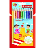 CRAYONS DE COULEUR TRIO  GROS MODULE- POCHETTE DE 12