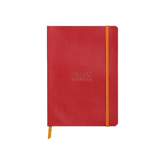 CARNET SOUPLE RHODIARAMA A5 160P LIGNE PAPIER IVOIRE 90G COQUELICOT