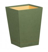 CORBEILLE A PAPIER SIMILI CUIR RHODIARAMA SAUGE