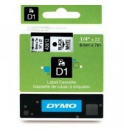 RUBAN TITREUSE DYMO 6mm NOIR/BLANC/382552