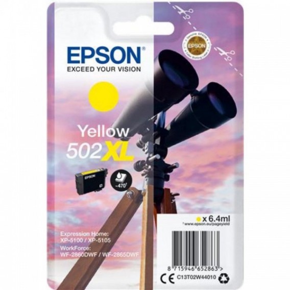 EPSON CARTOUCHE JET D'ENCRE JUMELLES XL C13T02W44010 JAUNE