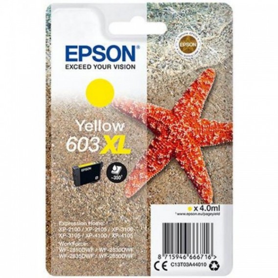 EPSON CARTOUCHE JET D'ENCRE ETOILE DE MER 603XL C13T03A44010 JAUNE