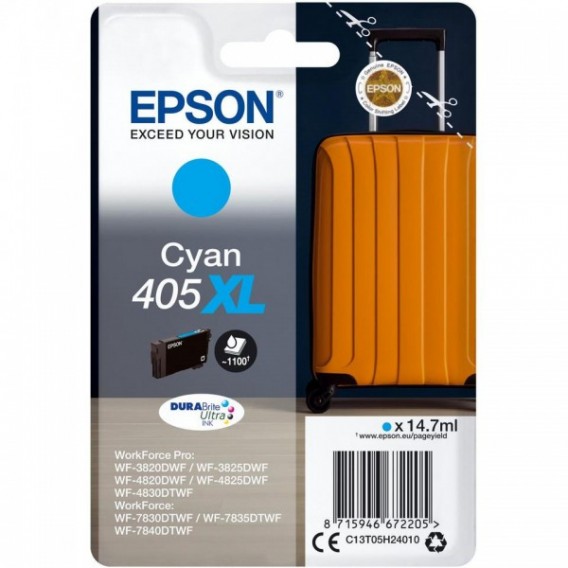 EPSON CARTOUCHE JET D'ENCRE VALISE 405XL CYAN C13T05H24010