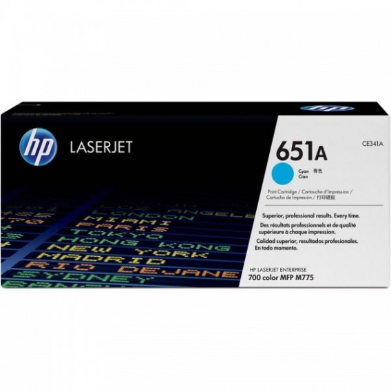 HP CARTOUCHE LASER 651A CYAN CE341A