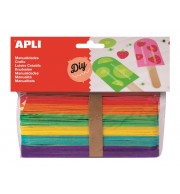 BATONNETS ESQUIMAUX BOIS COUL ASS 150X18MM SACHET 40