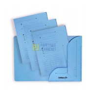 CHEMISES 2 RABATS 235X315mm 240G BLEU AVEC IMPRESSION - PAQUET DE 25