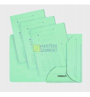 CHEMISES 2 RABATS 235X315mm 240G VERT AVEC IMPRESSION  - PAQUET DE 25