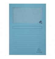 CHEMISE COIN EN CARTE FENETRE 220X310mm 130G BLEU - PAQUET DE 10