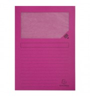 CHEMISE COIN EN CARTE FENETRE 220X310mm 130G ROSE - PAQUET DE 10