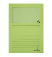 CHEMISE COIN EN CARTE FENETRE 220X310mm 130G VERT - PAQUET DE 10