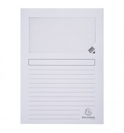 CHEMISE COIN EN CARTE FENETRE 220X310mm 130G BLANC - PAQUET DE 10