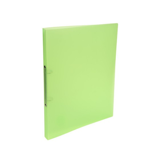 CLASSEUR POLYPRO 4 ANNEAUX TRANSLUCIDE VERT - DIAM.15mm