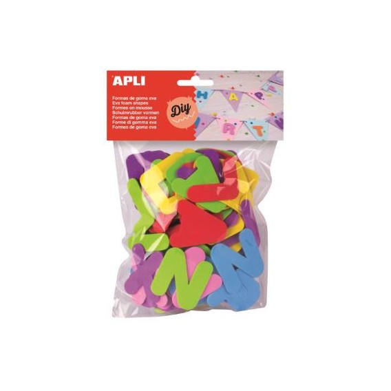 104 LETTRES EN MOUSSE - 5 COLORIS 