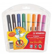 ETUI DE 8 FEUTRES STABILLO TRIO SCRIBBI