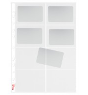 POCHETTES PERFOREES A4 POUR CARTES DE VISITE - SACHET DE 10