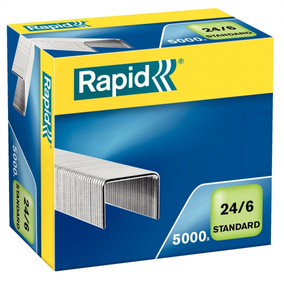 5000 Agrafes Rapid 24/6 galvanisées pour 20 feuilles