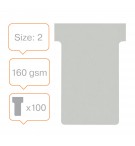FICHES T INDICE 2 GRIS - PAQUET DE 100
