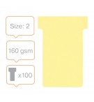 FICHES T INDICE 2 JAUNES - PAQUET DE 100