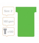Paquet de 100 fiches T planning - indice 2 - vertes Nobo - Vue 2