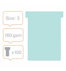 FICHES T INDICE 3 BLEU CLAIR - PAQUET DE 100