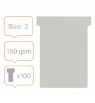 FICHES T INDICE 3 GRIS - PAQUET DE 100