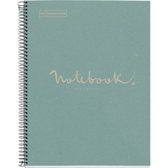 CAHIER NOTEBOOK MIQUELRIUS RECYCLE A4 SPIRALES 160P BLEU