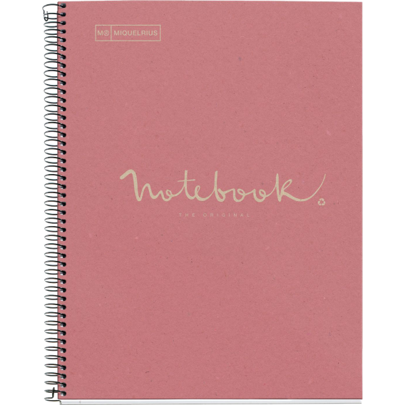 CAHIER NOTEBOOK MIQUELRIUS RECYCLE A4 SPIRALES 160P ROSE