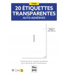 SACHET 20 ETIQUETTES A4 POLYESTER INVISIBLE AUTOADHESIF POUR LASER