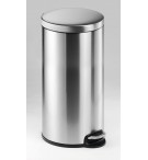 POUBELLE RONDE A PEDALE ACIER INOXYDABLE 30L