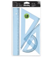 SET WONDAY DOUBLE DECIMETRE+EQUERRE+RAPPORTEUR INCASSABLES