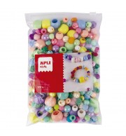 PERLES EN PLASTIQUE - 10 A 25MM - COUL. ASS. - SACHET DE 300