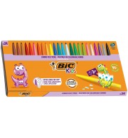 BIC ETUI TIROIR DE 24 FEUTRES DE COLORIAGE KIDS VISACOLOR XL POINTE LARGE