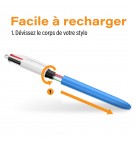 RECHARGE BIC 4 COULEURS MOYENNE BLEUE