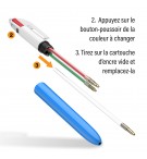 RECHARGE BIC 4 COULEURS MOYENNE BLEUE