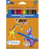 CRAYON COULEUR EVOLUTION BIC / 18 ASSORTIS
