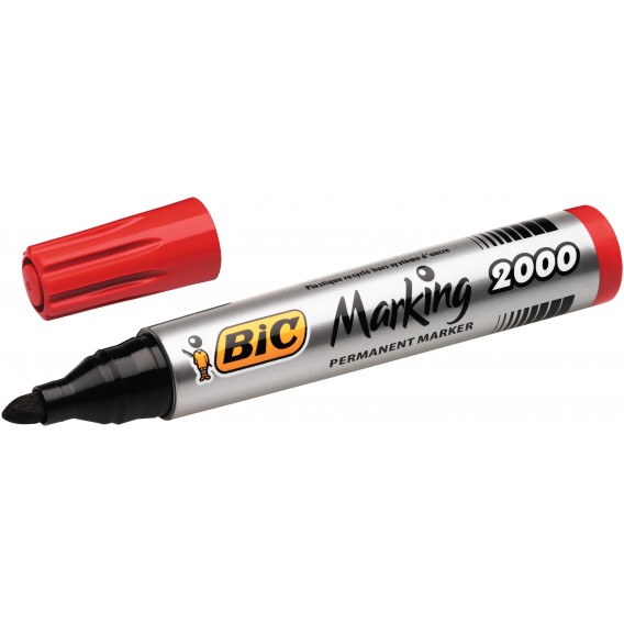 MARQUEUR PERMANENT BIC 2000 POINTE OGIVE - ROUGE