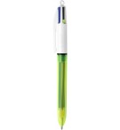 STYLO BILLE  BIC 4 COULEURS (3 MOYENNES+1 LARGE FLUO)