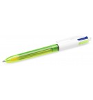 STYLO BILLE  BIC 4 COULEURS (3 MOYENNES+1 LARGE FLUO)
