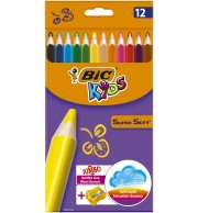 CRAYONS DE COULEUR SUPER SOFT BIC PQT DE 12