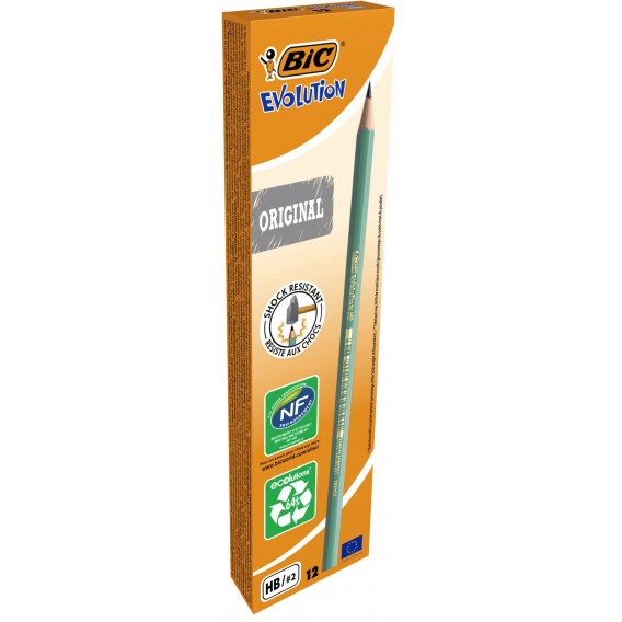 CRAYON GRAPHITE BIC EVOLUTION HB - BOITE DE 12