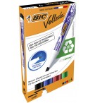MARQUEURS EFFACABLES A SEC BIC 1754 BISEAU - POCHETTE DE 4 ASSORTIS