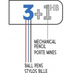 STYLO BILLE BIC 3 COULEURS + 1 MINE GRAPHITE 0.7 HB