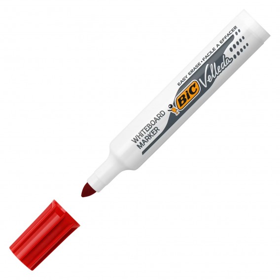 MARQUEUR EFFACABLE A SEC BIC 1711 - POINTE OGIVE - ROUGE