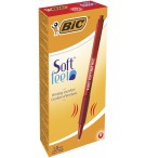 STYLO BILLE BIC SOFT FEEL CLIC GRIP  RETRACTABLE ROUGE