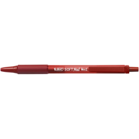 STYLO BILLE BIC SOFT FEEL CLIC GRIP  RETRACTABLE ROUGE