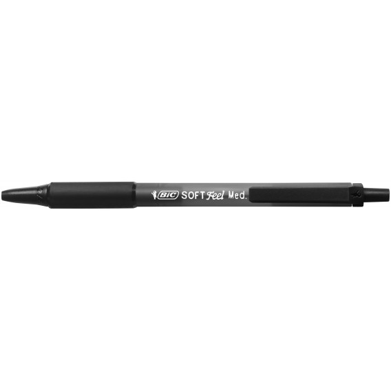 STYLO BILLE BIC SOFT FEEL CLIC GRIP RETRACTABLE NOIR