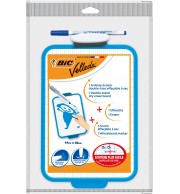 ARDOISE BLANCHE BIC 19X26cm + 1 FEUTRE FIN + 1 EFFACETTE