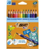 CRAYONS DE COULEUR BIC EVOLUTION GM TRIANGULAIRE - 12 ASSORTIS